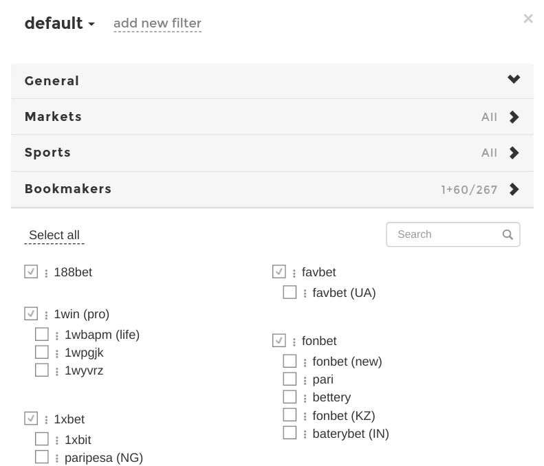 Explorer les paramètres du filtre