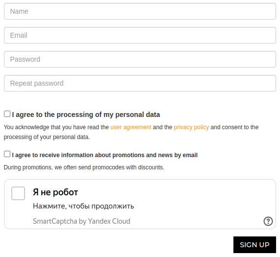 Formulário de registo BreakingBet