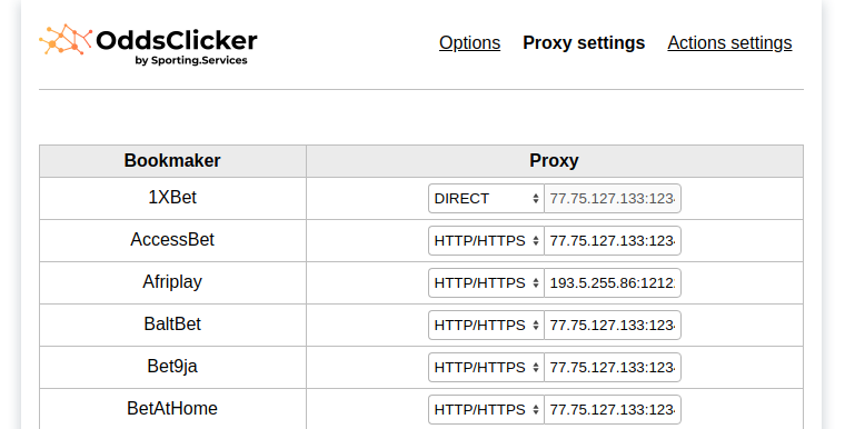 proxy settings oddsclicker