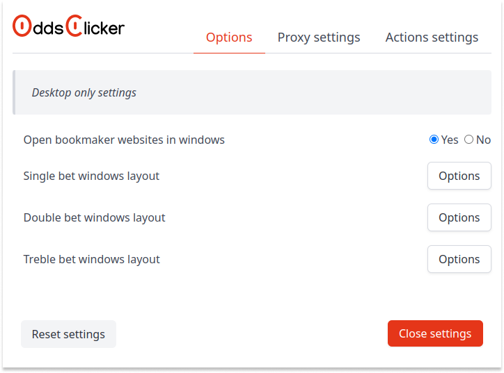 main settings oddsclicker